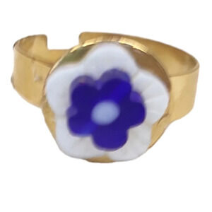 18K Gold Plated Flower Shell Natural Mother of Pearl Ring